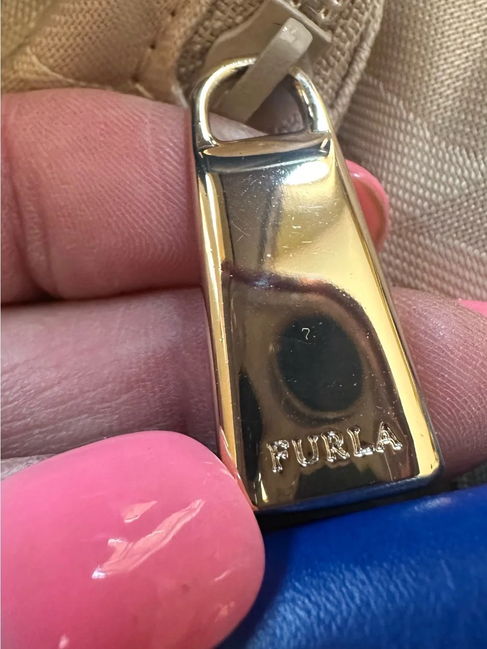 Furla Blue‎ Leather Handbag w/Shoulder Strap
